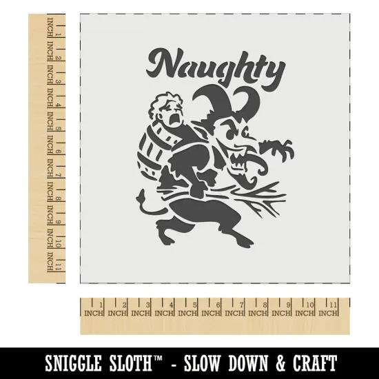 Naughty Impish Krampus Christmas Monster Demon Devil Wall Cookie DIY Craft Reusable Stencil {1}