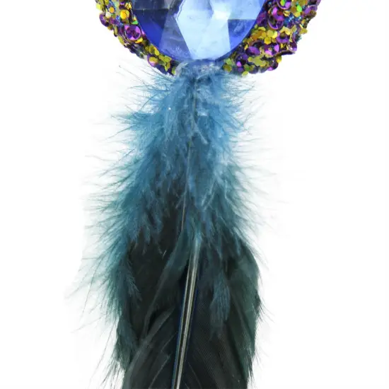 Northlight 10" Purple and Gold Regal Peacock with Jewel Hanging Tassel Christmas Ornament {3}