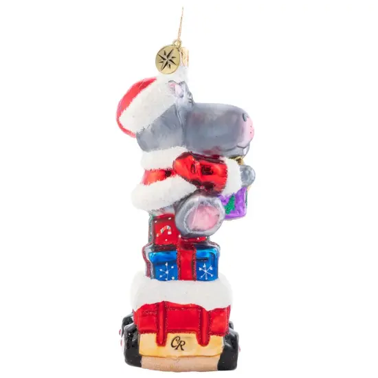 Christopher Radko Christopher Radko Holiday Hippo On The Go Glass Christmas Ornament 1021550 Red {4}