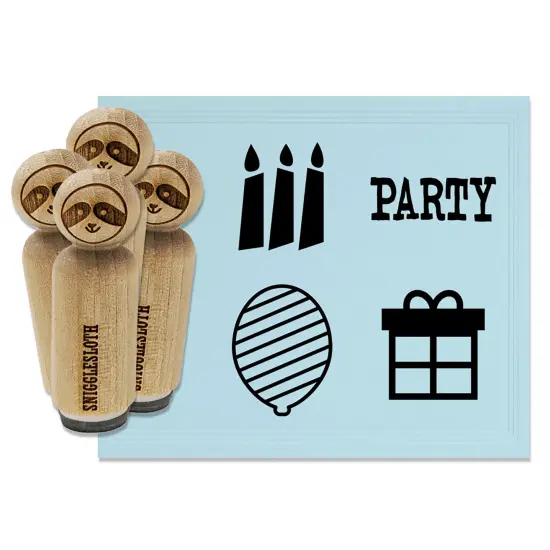 Birthday Party Gift Present Balloon Candles Rubber Stamp Set for Stamping Crafting Planners {7}