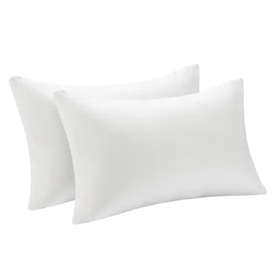 Costway 2Pack Shredded Memory Foam Bed Pillows Bamboo Rayon Cooling Cover 28''x18'' {1}