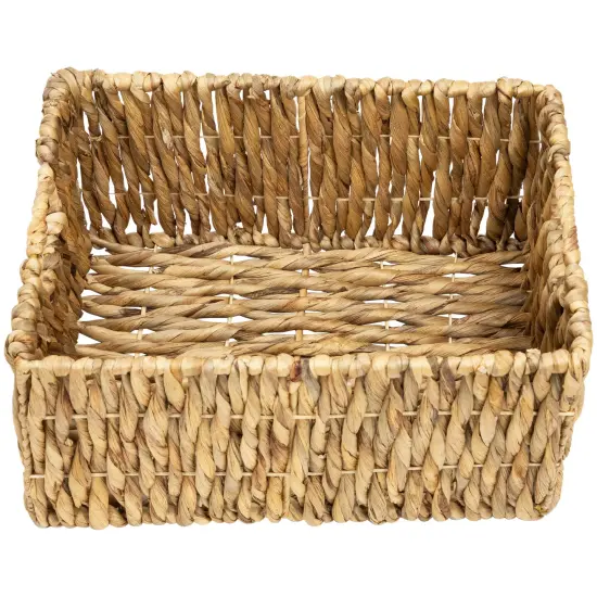 Northlight Set of 3 Brown Water Hyacinth Woven Storage Baskets With Built-in Handles 15.75" {4}