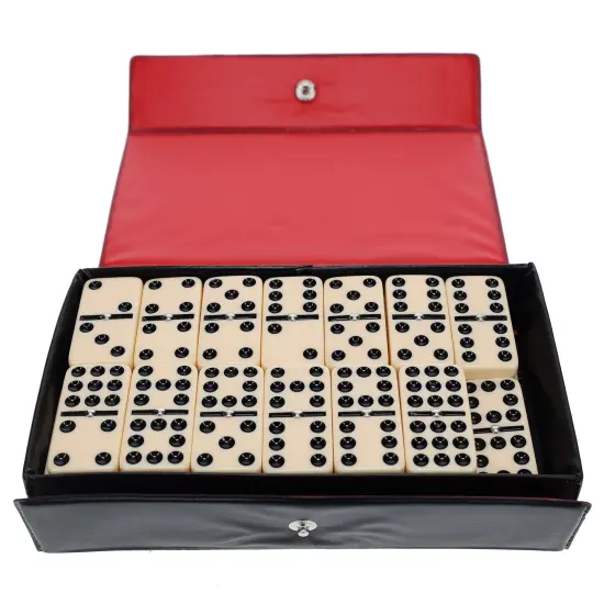 WE Games Double Nine Dominoes With Spinners - Ivory Tiles, Thick Size {2}