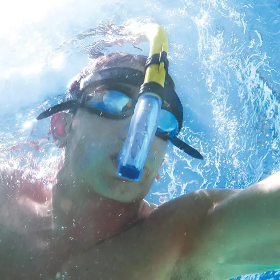Swim Central 20" Yellow and Black Center-Mount Swimming Pool Training Snorkel {3}