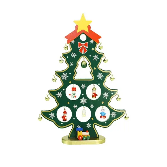 Northlight Christmas Tree Cut-Out with Miniature Ornaments Decoration - 11.25" Red {1}