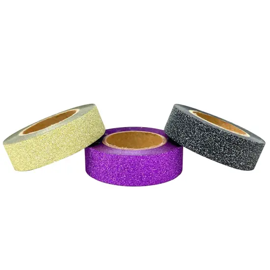 Wrapables Glitter and Shine Washi Tapes Decorative Masking Tapes (Set of 3) Glitter Pastel {5}