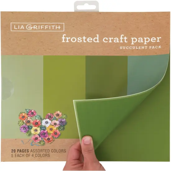 Lia Griffith Frosted Craft Tissue Paper 12"X12" 20/Pkg-Succulent-Greens {5}