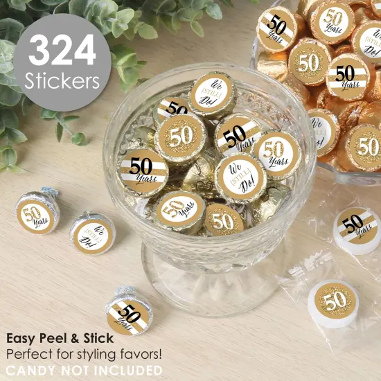 Big Dot of Happiness We Still Do - 50th Wedding Anniversary - Anniversary Party Small Round Candy Stickers - Party Favor Labels - 324 Count {3}
