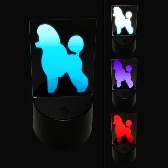 Miniature Poodle Dog Solid 3D Illusion LED Night Light Sign Nightstand Desk Lamp {1}