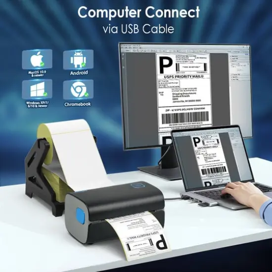 Wireless Thermal Label Printer Jiose 162mm/s High-Speed 4x6 Shipping Label Printer {4}