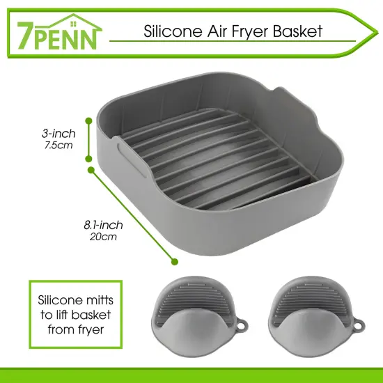 7Penn 6.5QT Air Fryer Accessories - Square Air Fryer Silicone Liner with Gloves {2}