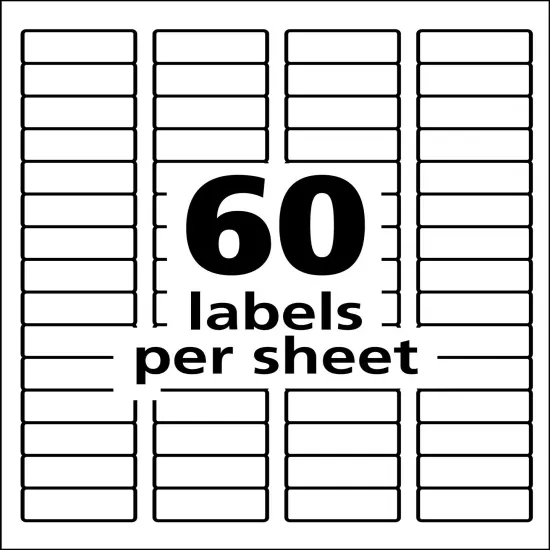 Avery Durable ID Labels, TrueBlock Technology, Permanent Adhesive, 2/3" x 1-3/4", 3,000 Labels (61533) {2}