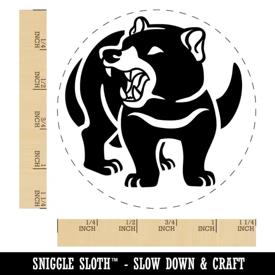 Tasmanian Devil Growling Rubber Stamp for Stamping Crafting Planners {1}