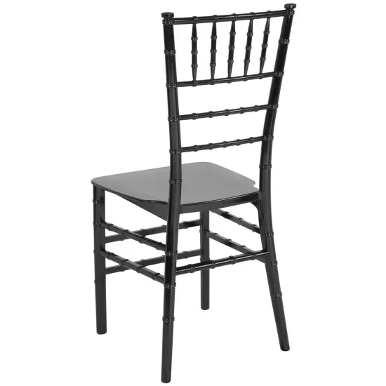 Emma and Oliver Resin Stacking Dining Chiavari Chair Black {4}