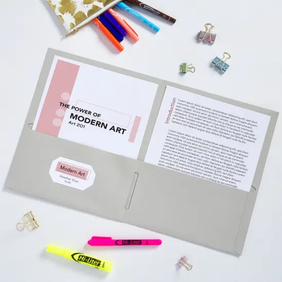 Avery Two Pocket Folders, Holds up to 40 Sheets, 25 Gray Folders (47990) {3}