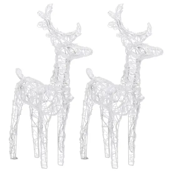 2 pcs Christmas Reindeers with 80 LEDs Acrylic Cold White {3}