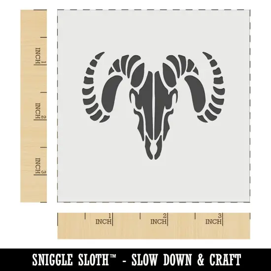 Ram Skull with Curved Horns Wall Cookie DIY Craft Reusable Stencil {5}