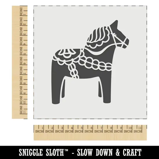 Swedish Dala Dalecarlian Horse Wall Cookie DIY Craft Reusable Stencil {1}