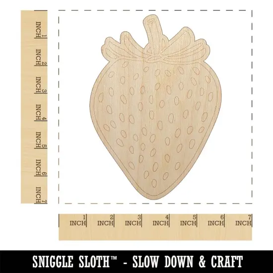 Strawberry Fruit Drawing Unfinished Wood Shape Piece Cutout for DIY Craft Projects {1}