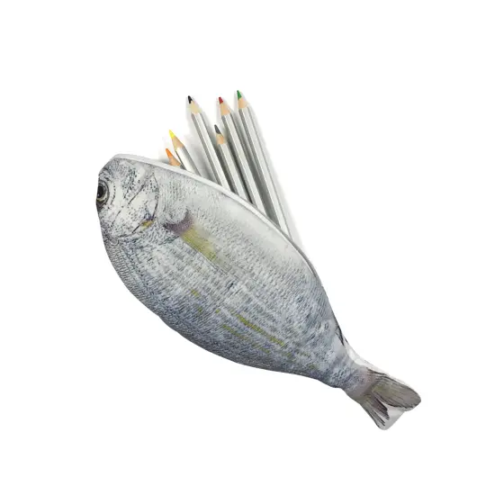 Wrapables Novelty Fish Style Pencil Case White {3}