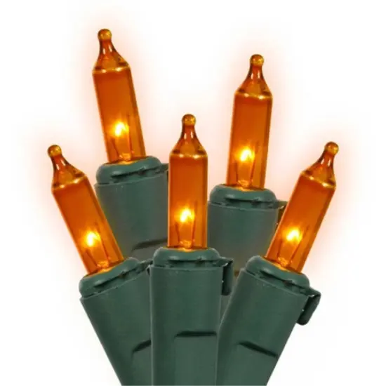 Northlight Mini Incandescent Net Style Christmas Lights - 4' x 6' - Orange - Green Wire {1}