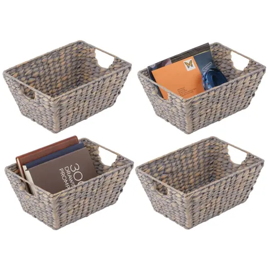 mDesign Woven Hyacinth Nesting Kitchen Storage Basket Bins, 4 Pack {1}