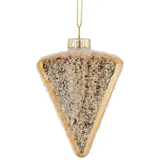 Northlight 3" Double Layer Slice of Cake Glass Christmas Ornament Gold {6}