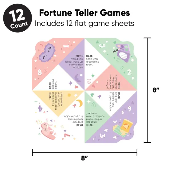 Big Dot of Happiness Pajama Slumber Party - Girls Sleepover Birthday Party Cootie Catcher Game - Truth or Dare Fortune Tellers - Set of 12 {6}