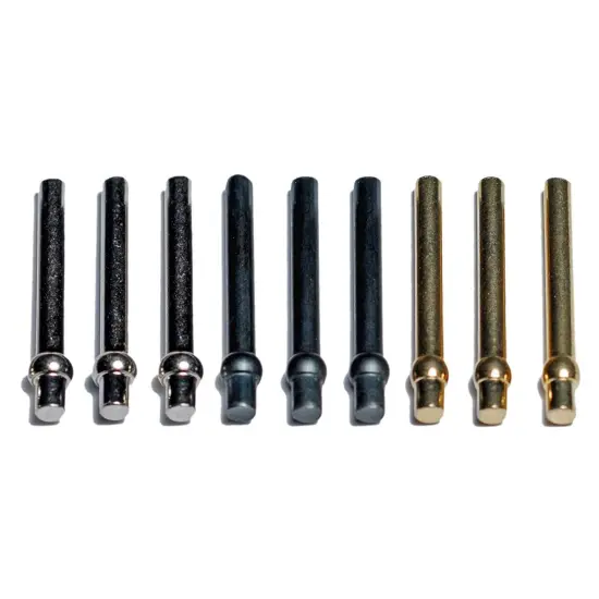 WE Games Standard Metal Cribbage Pegs with Velvet Pouch - Set of 9 (Brass, Silver & Black) {1}