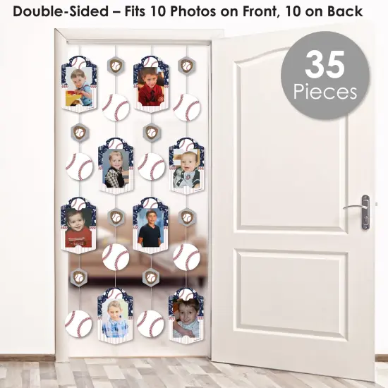 Big Dot of Happiness Batter Up - Baseball - Baby Shower or Birthday Party Vertical Photo Garland 35 Pieces {3}