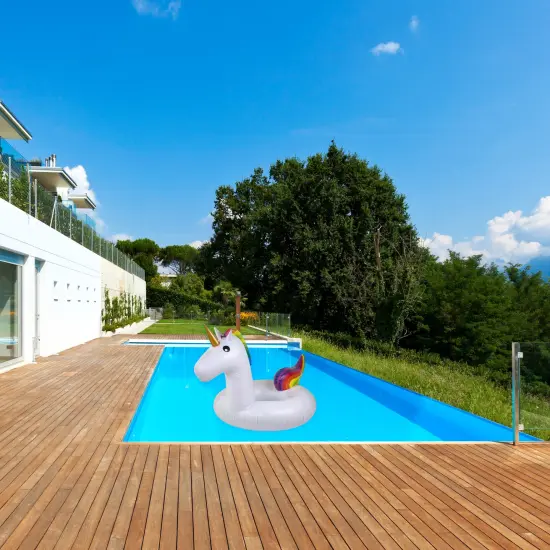 Northlight 68" Rainbow Unicorn Inflatable Swimming Pool Tube Ring Float White {6}