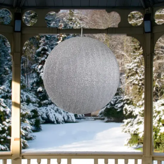 Northlight Inflatable Tinsel Christmas Ball Ornament Commercial Outdoor Decoration - 19.5" - Silver {3}