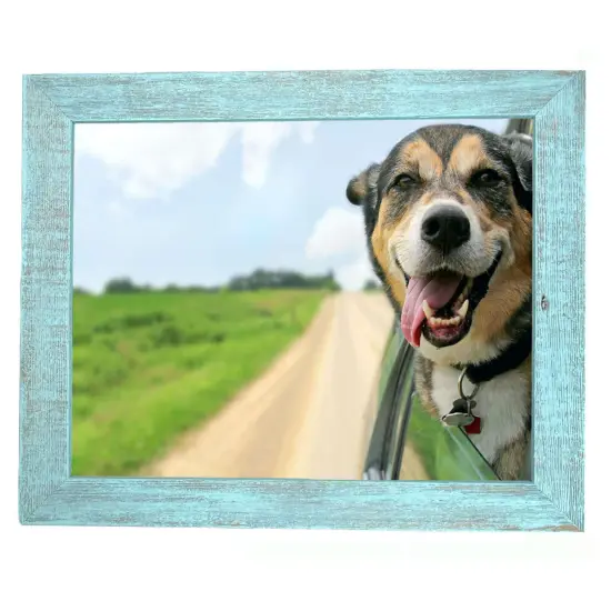 Rustic Farmhouse Standard 6 in. x 9 in. Tabletop Reclaimed Wood Picture Frame Blue {3}