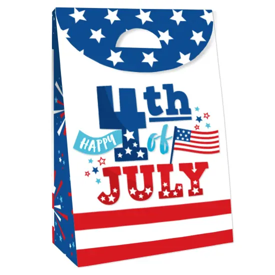 Big Dot of Happiness Firecracker 4th of July - Red, White and Royal Blue Gift Favor Bags - Party Goodie Boxes - Set of 12 {4}