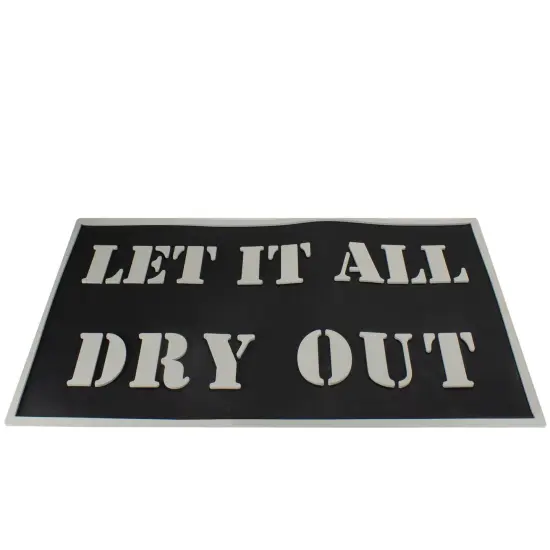 Avon 27.75" Black and White Let it All Dry Out Bar Mat {1}