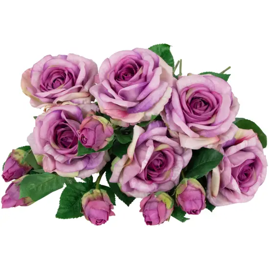 Northlight Real Touch&trade; Purple Artificial Rose Stems, Set of 6 - 26" {7}