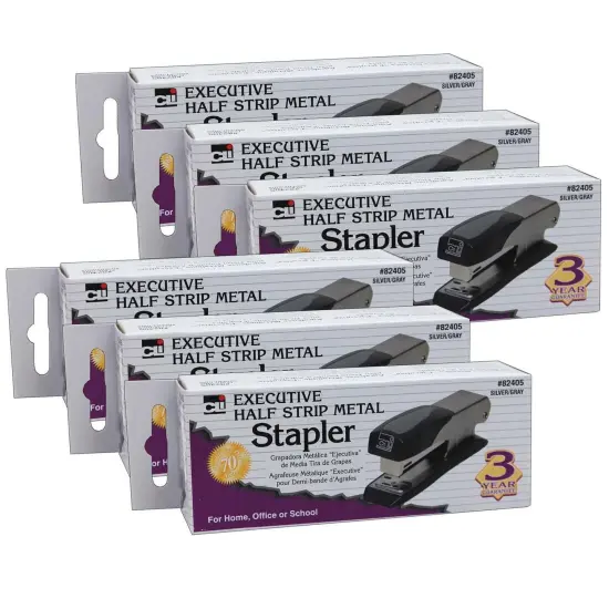 Executive Half Strip Metal Stapler, Pack of 6 {1}