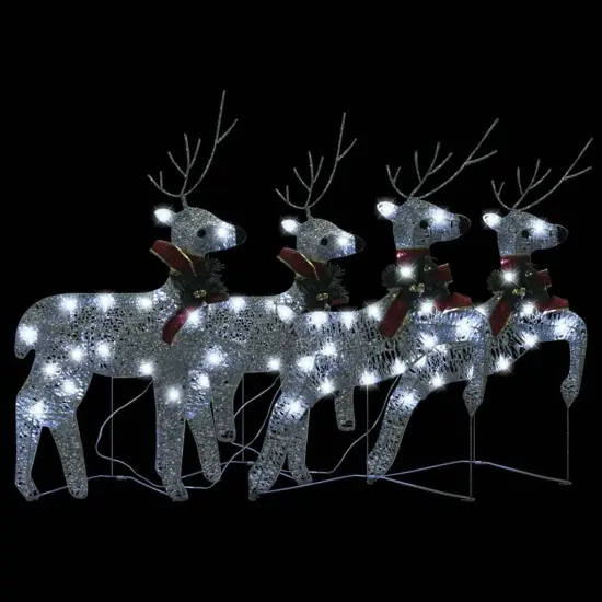 4 pcs Christmas Reindeers with 80 LEDs Silver {3}