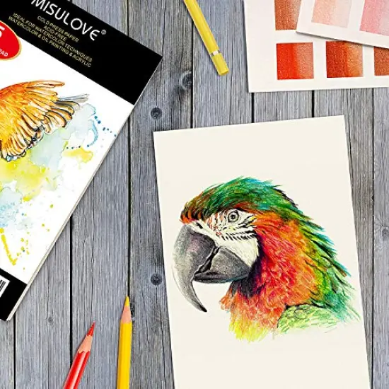 Watercolor Pads, 9x12", Glue Bound, Acid-Free Paper, 35 Sheets (140lb/300gsm), Art Sketchbook for Painting & Drawing with Most Wet & Dry Media, Ideal for Beginners, Artists & Professionals {4}