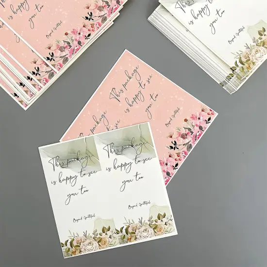 Wrapables 4" x 2" Rectangular Thank You Sealing Stickers and Labels for Packages, Boxes, Bags, Small Business, Gifts (100pcs) 100pcs, Bouquet {3}