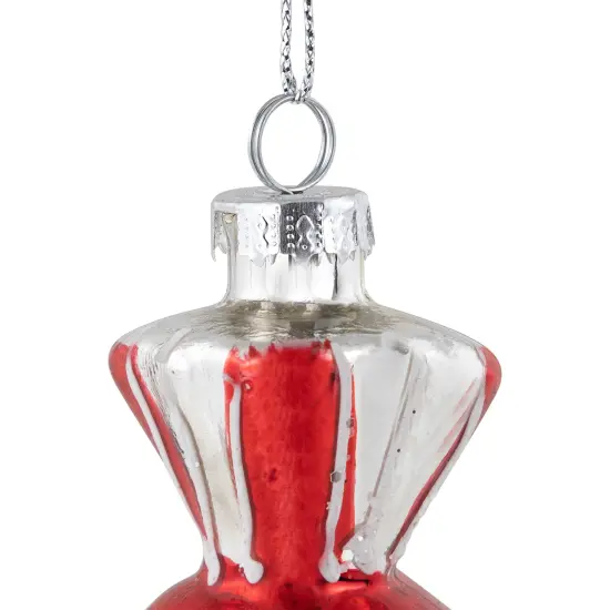 Northlight 4" Peppermint Candy Glass Christmas Ornament Red {6}