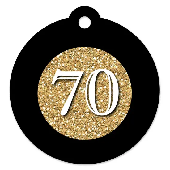 Big Dot of Happiness Adult 70th Birthday - Gold - Birthday Party Favor Gift Tags (Set of 20) {1}