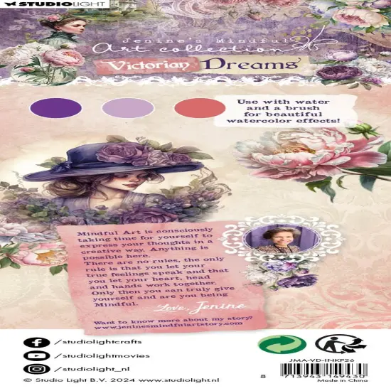 Studio Light Jenine's Mindful Art Water-Reactive Ink Pads-Nr. 26, Peonies Victorian Dreams {2}