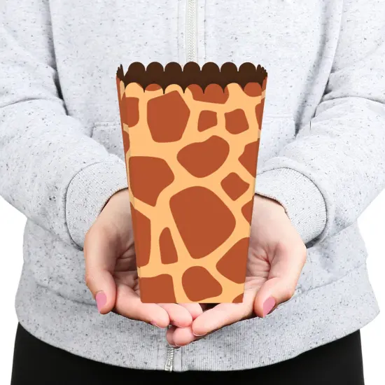 Big Dot of Happiness Giraffe Print - Safari Party Favor Popcorn Treat Boxes - Set of 12 {6}