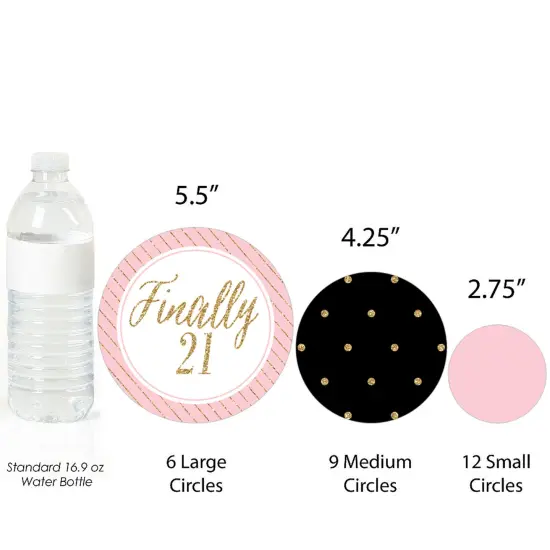 Big Dot of Happiness Finally 21 Girl - Birthday Party Giant Circle Confetti - 21st Birthday Party Decorations - Large Confetti 27 Count {4}