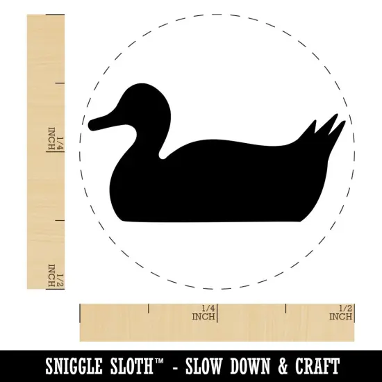 Duck Swimming Solid Self-Inking Rubber Stamp for Stamping Crafting Planners Green {1}