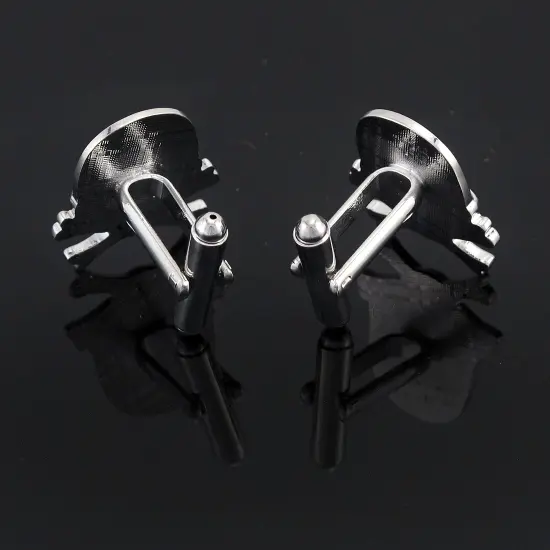 Stainless Steel Skull & Crossbones Cuff Links Cufflinks {3}