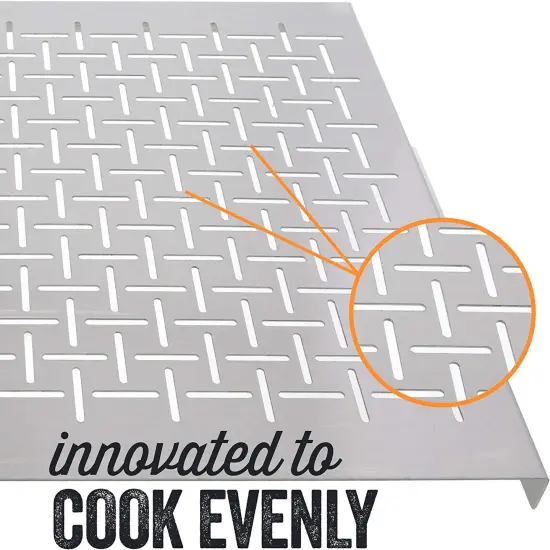 Yukon Glory Premium Grill Topper Tray Grilling Pan Stainless Steel Great for BBQ Fish Veggies {3}