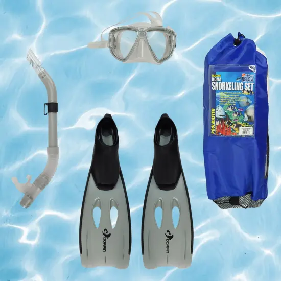 Pool Central 22" Gray Kona Adult Pro Silicone Swimming Pool Scuba or Snorkeling Set - Medium {3}