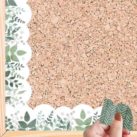 Big Dot of Happiness Eucalyptus Greenery - Scalloped Classroom Decor - Bulletin Board Borders - 51 Feet {1}